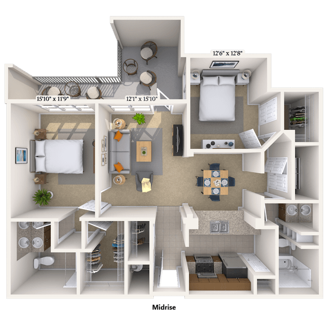 Floorplan image of unit 624