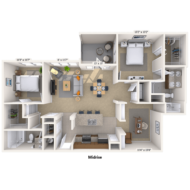 Floorplan image of unit 507