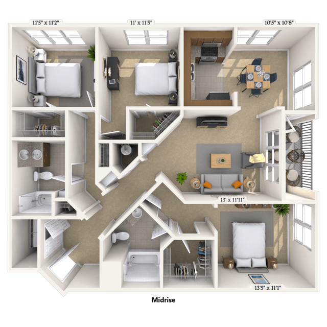 Floorplan image of unit 723