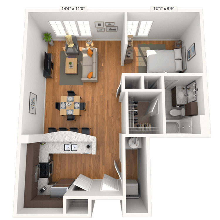 Floorplan image of unit 1418