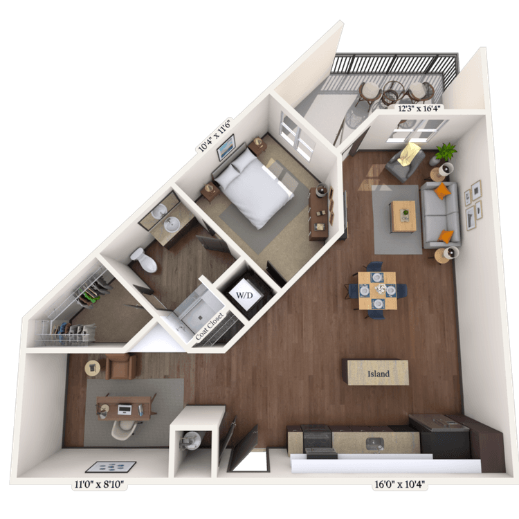 Floorplan image of unit 364