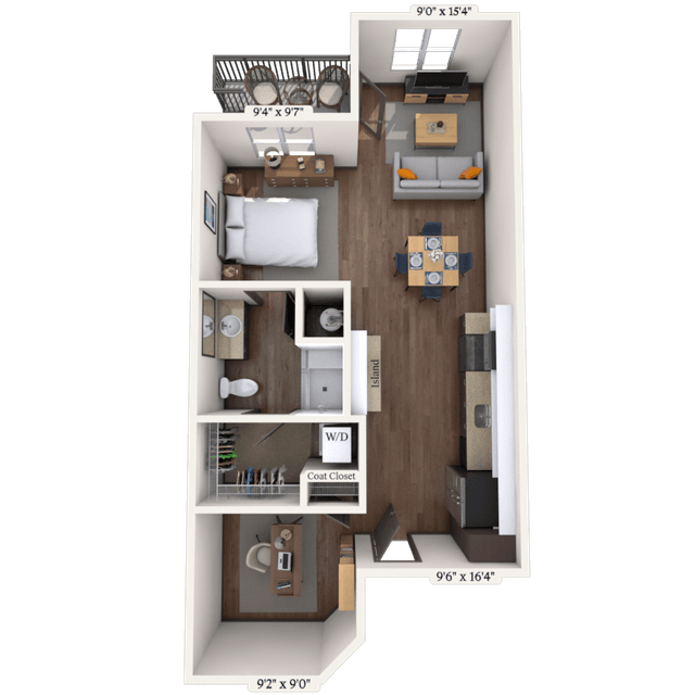 Floorplan image of unit 211