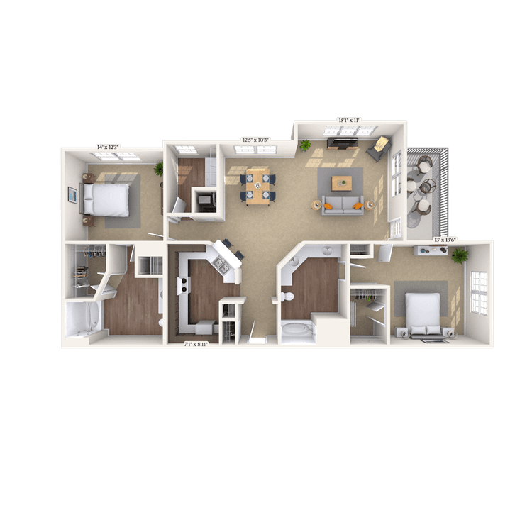 Floorplan image of unit 528