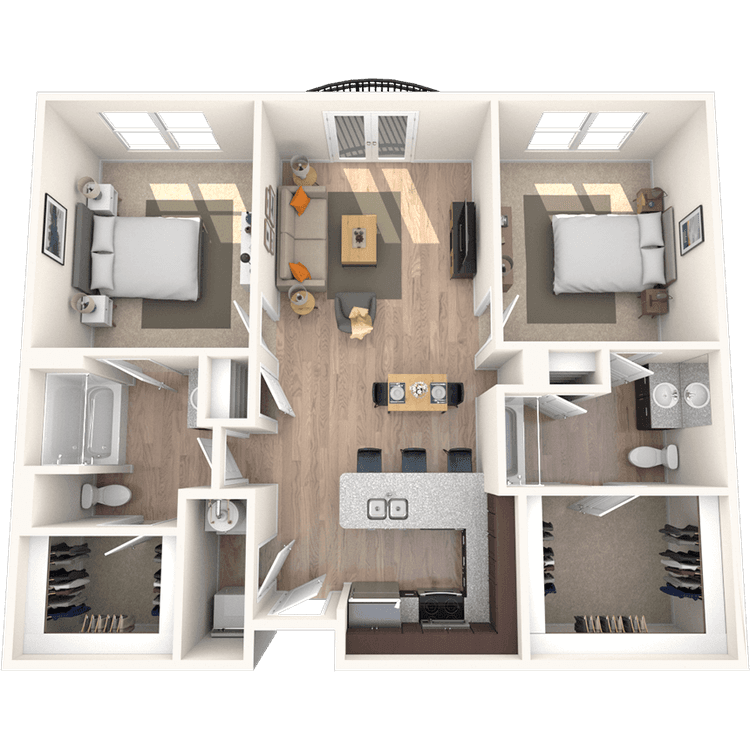 Floorplan image of unit 231