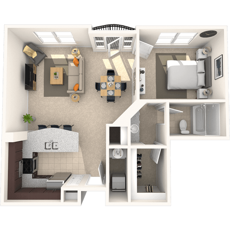 Floorplan image of unit 424
