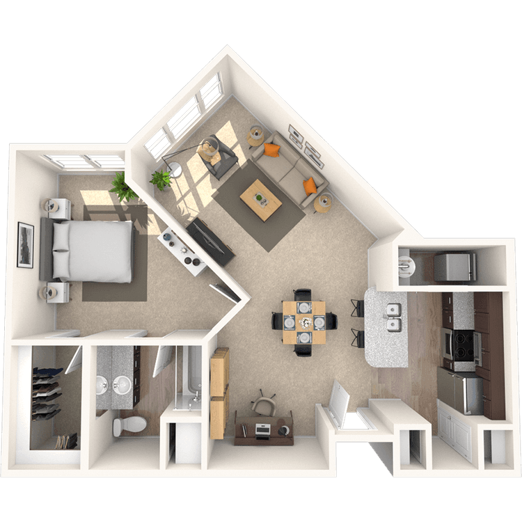 Floorplan image of unit 445