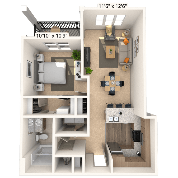 Floorplan image of unit 32308