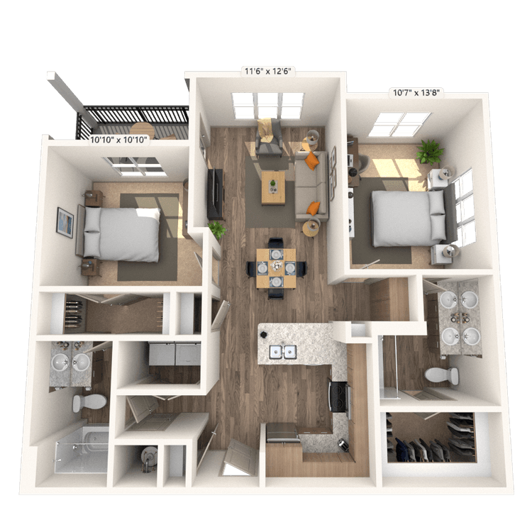 Floorplan image of unit 13204