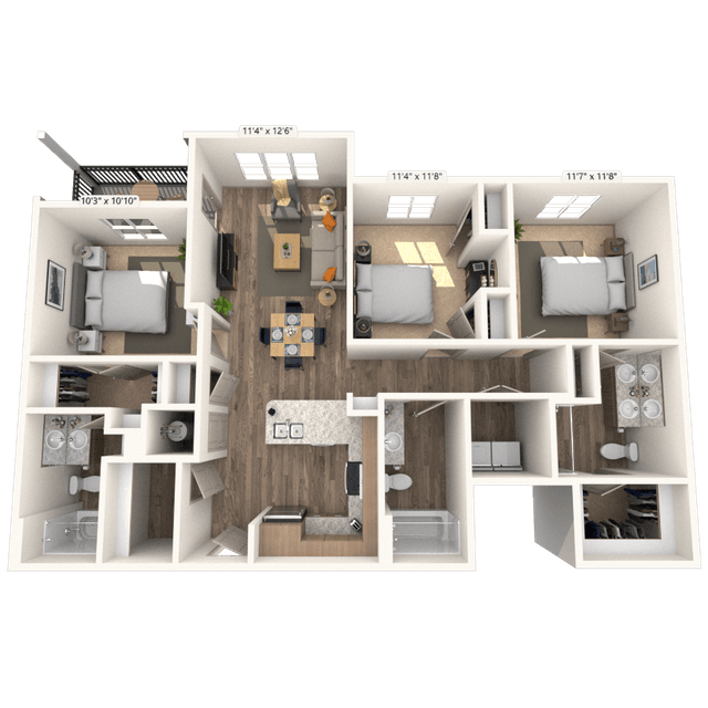 Floorplan image of unit 16208