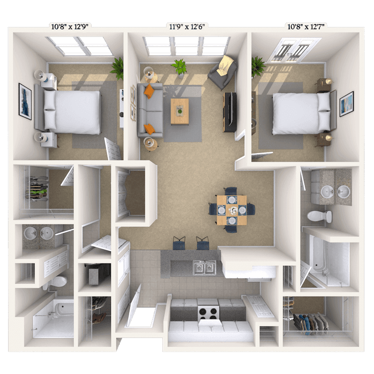 Floorplan image of unit 1309