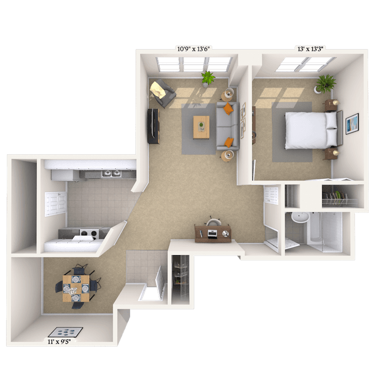 Floorplan image of unit 212