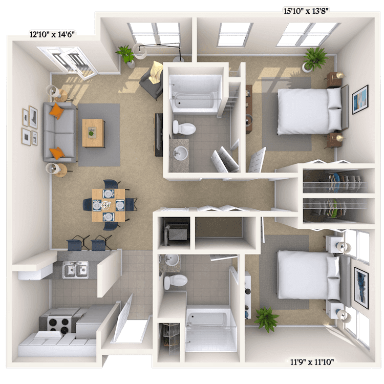 Floorplan image of unit 2411