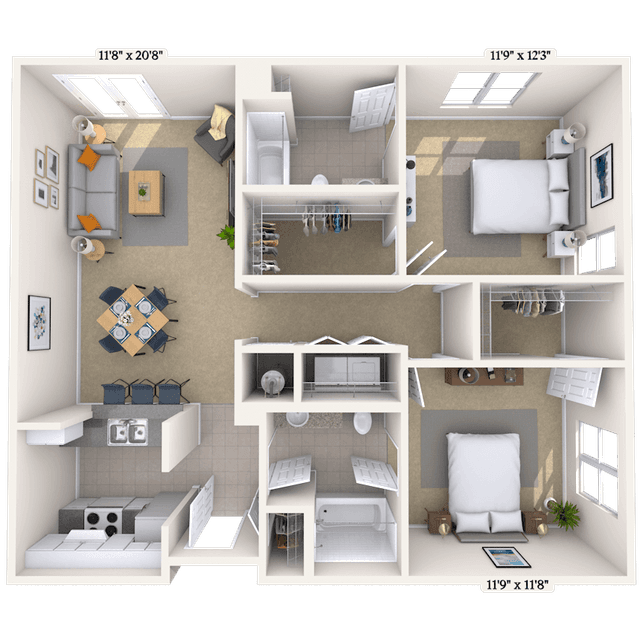 Floorplan image of unit 2412