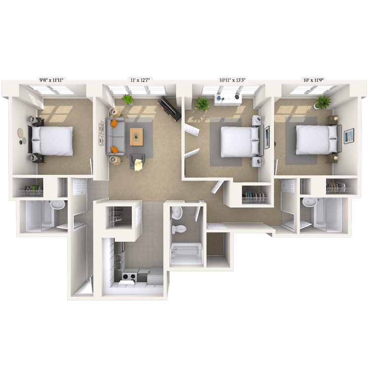 Floorplan image of unit 716