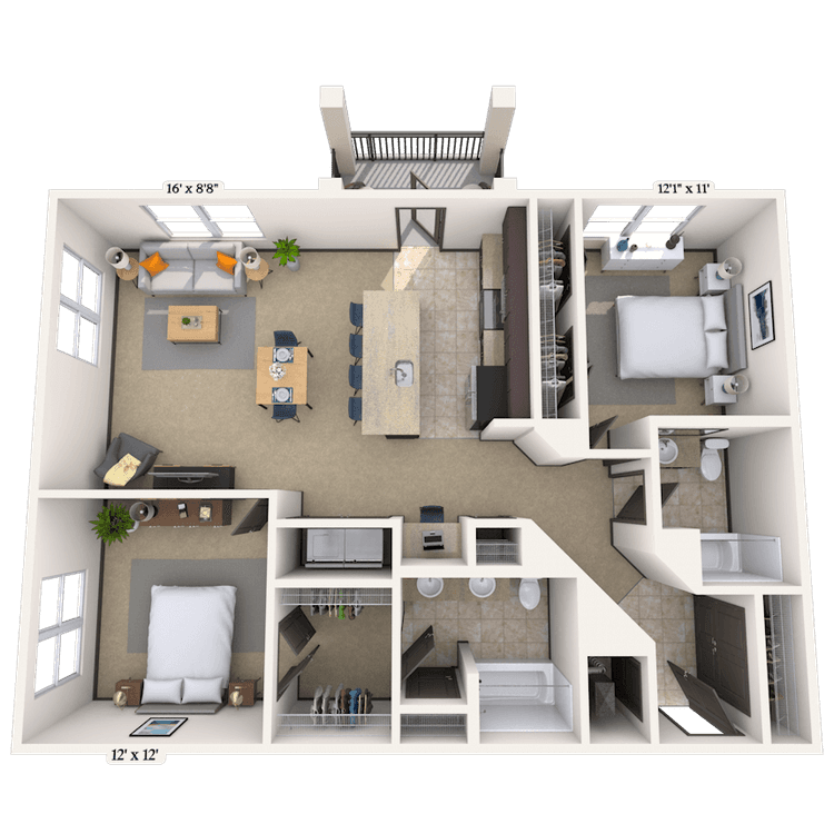 Floorplan image of unit 28105