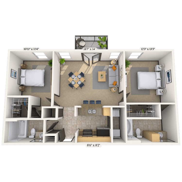 Floorplan image of unit 6208