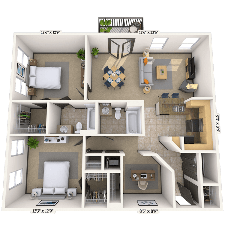Floorplan image of unit 6301