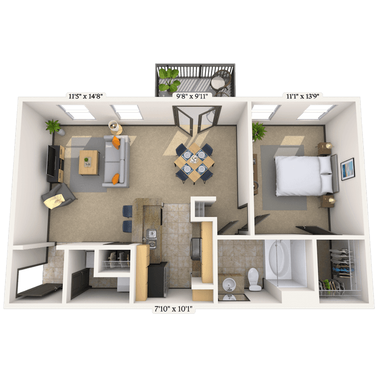 Floorplan image of unit 9105