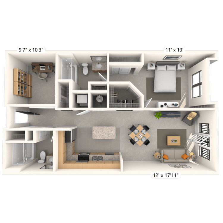 Floorplan image of unit 332JC2
