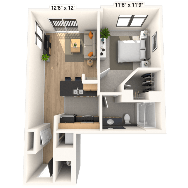 Floorplan image of unit 405HL1