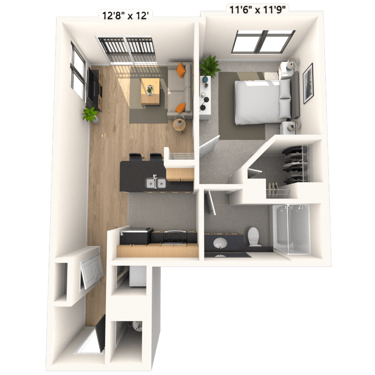 Floorplan image of unit 405HL1