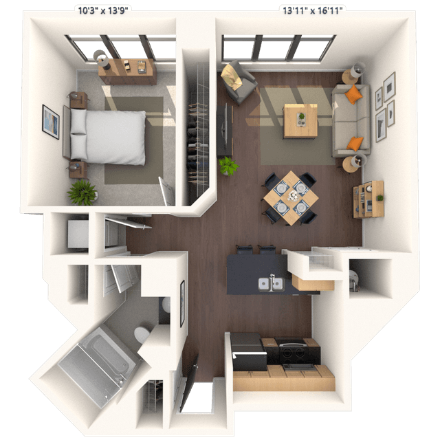 Floorplan image of unit 901HL1