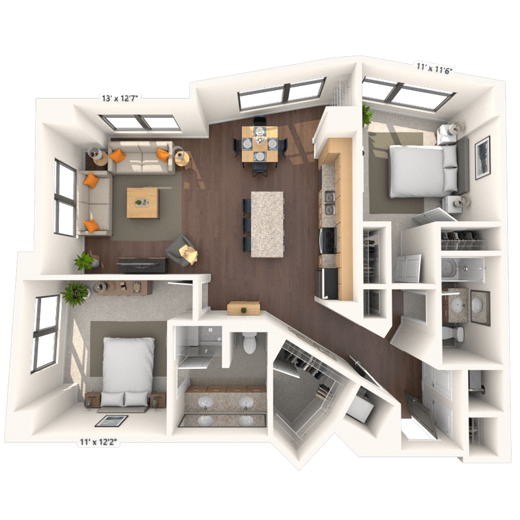 Floorplan image of unit 402HL2
