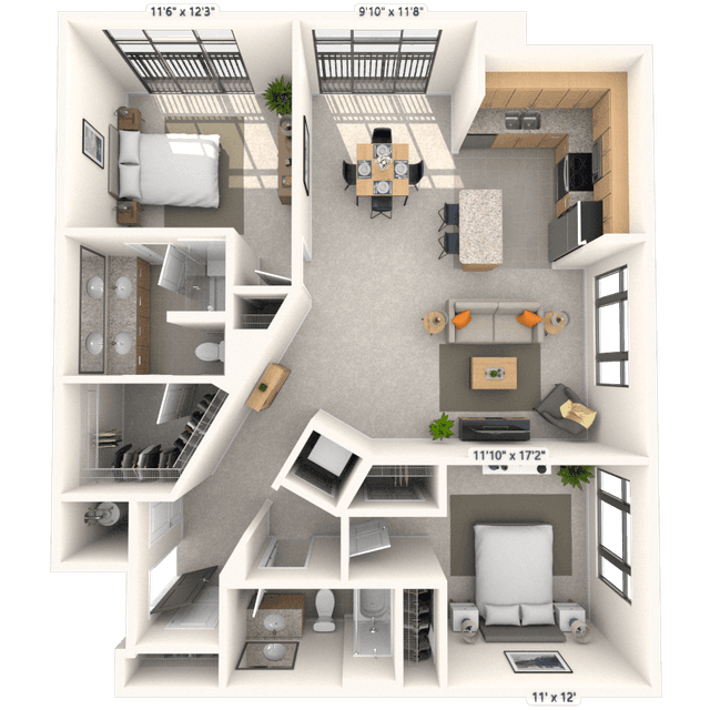 Floorplan image of unit 348JC2
