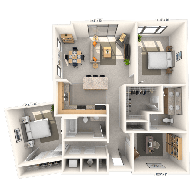 Floorplan image of unit 107JC2