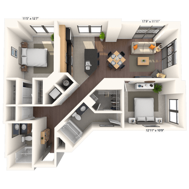 Floorplan image of unit 603HL1