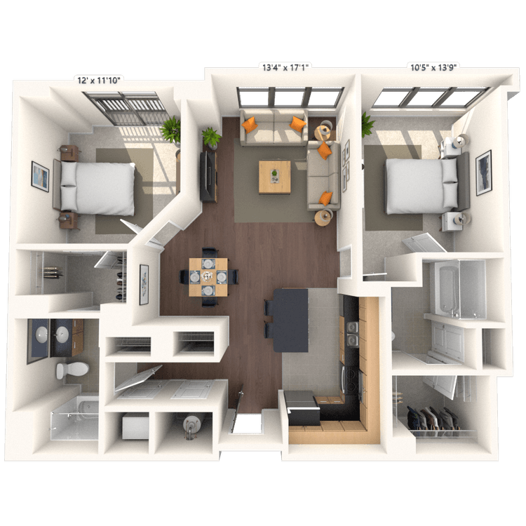 Floorplan image of unit 513HL1
