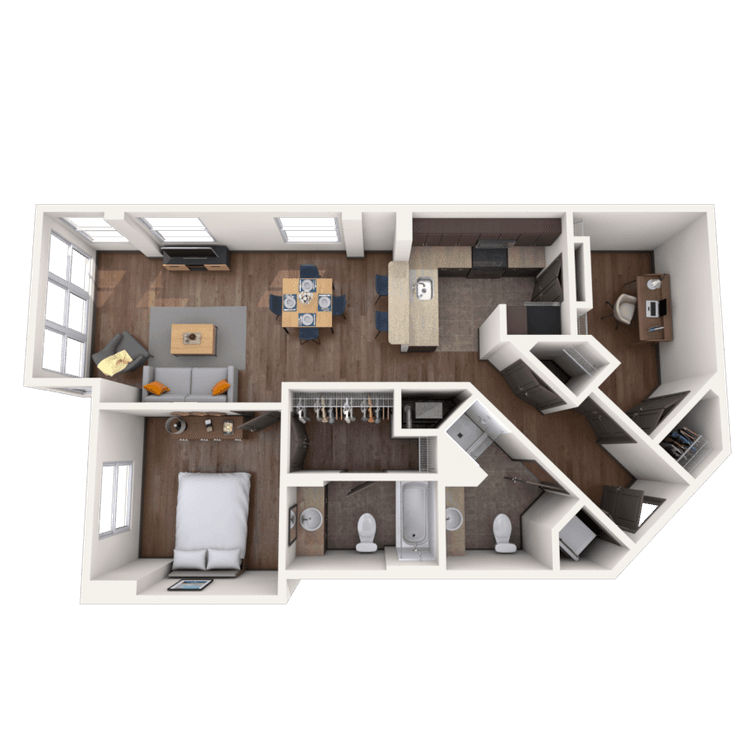 Floorplan image of unit 604