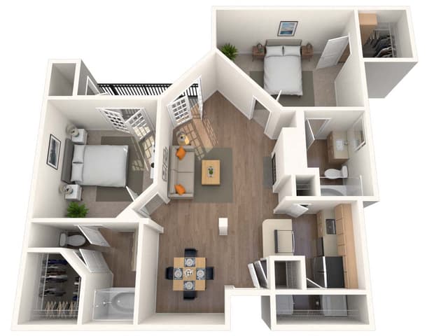 Floorplan image of unit 412