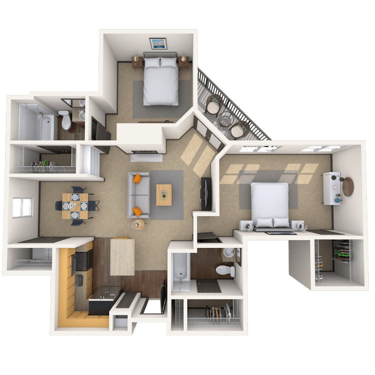 Floorplan image of unit 4444