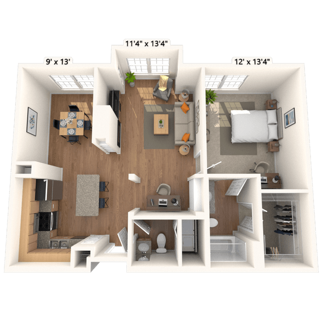 Floorplan image of unit 3307