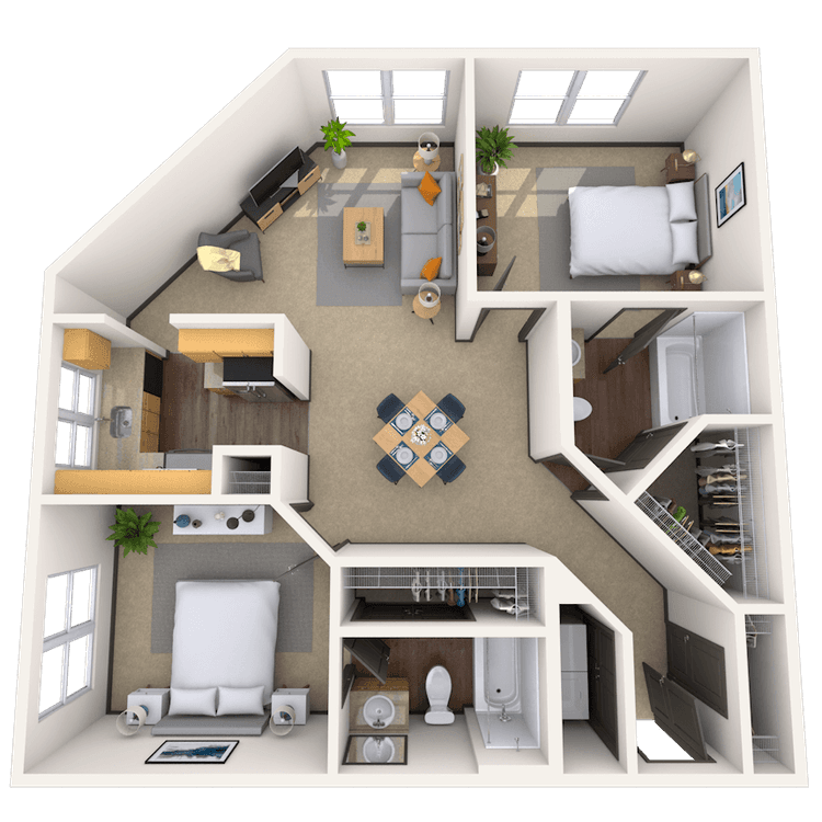 Floorplan image of unit 2345
