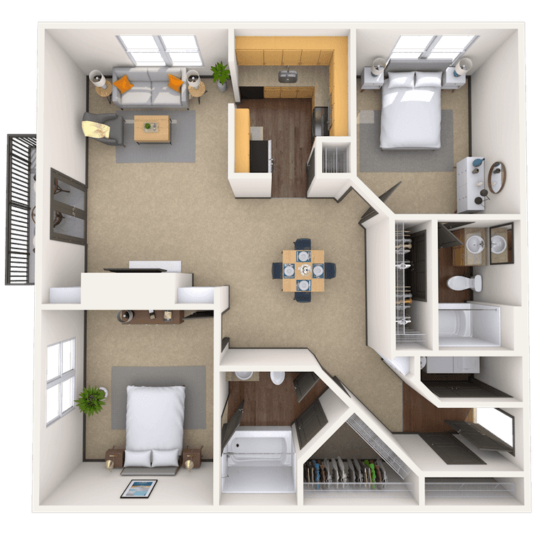 Floorplan image of unit 4445