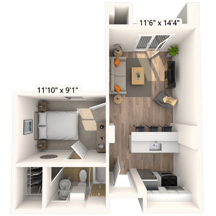 Floorplan image of unit 227