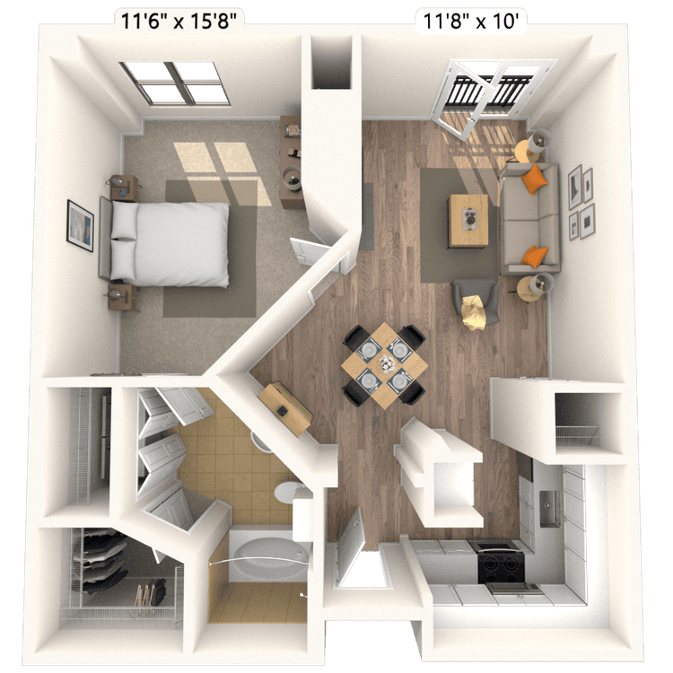 Floorplan image of unit 509