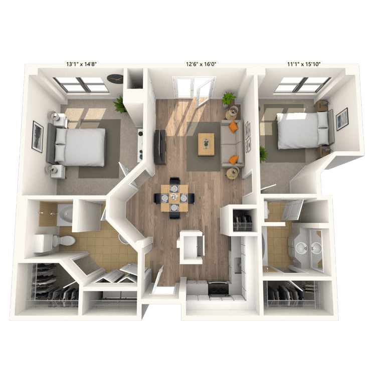 Floorplan image of unit 606