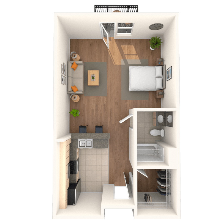 Floorplan image of unit 318