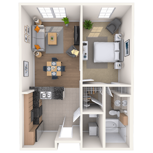 Floorplan image of unit 105
