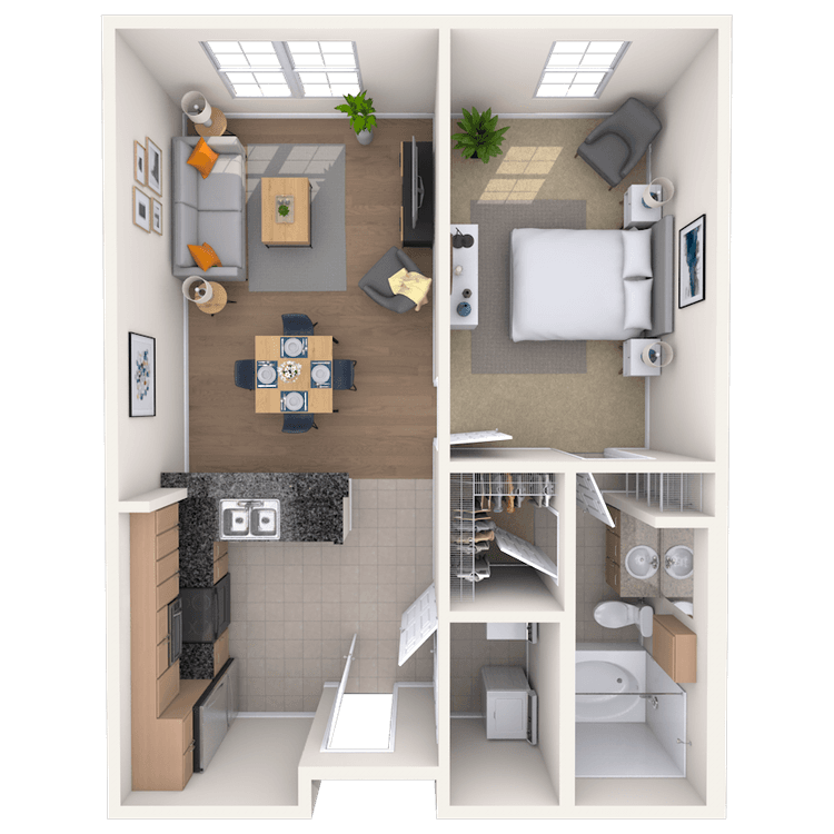 Floorplan image of unit 105