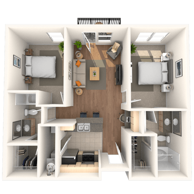 Floorplan image of unit 307