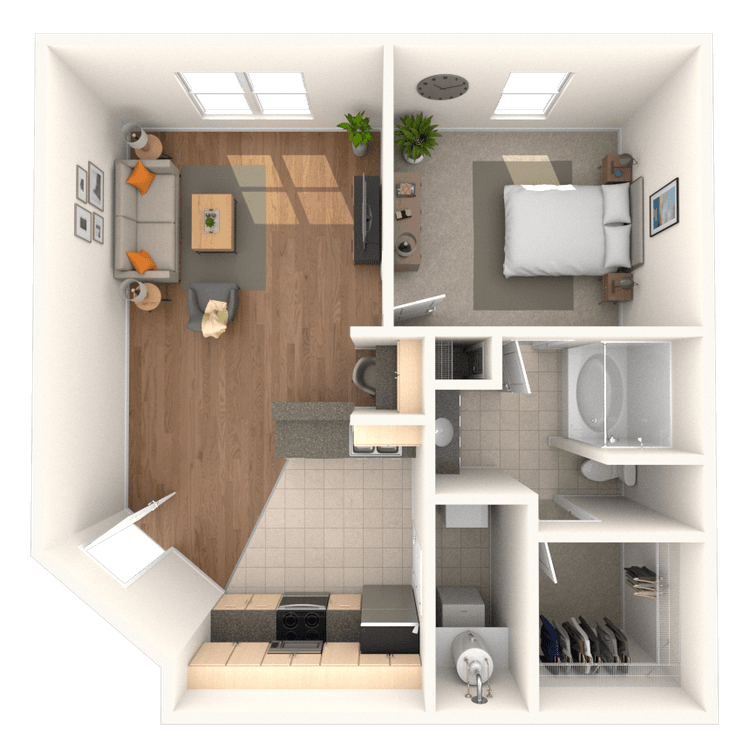 Floorplan image of unit 313