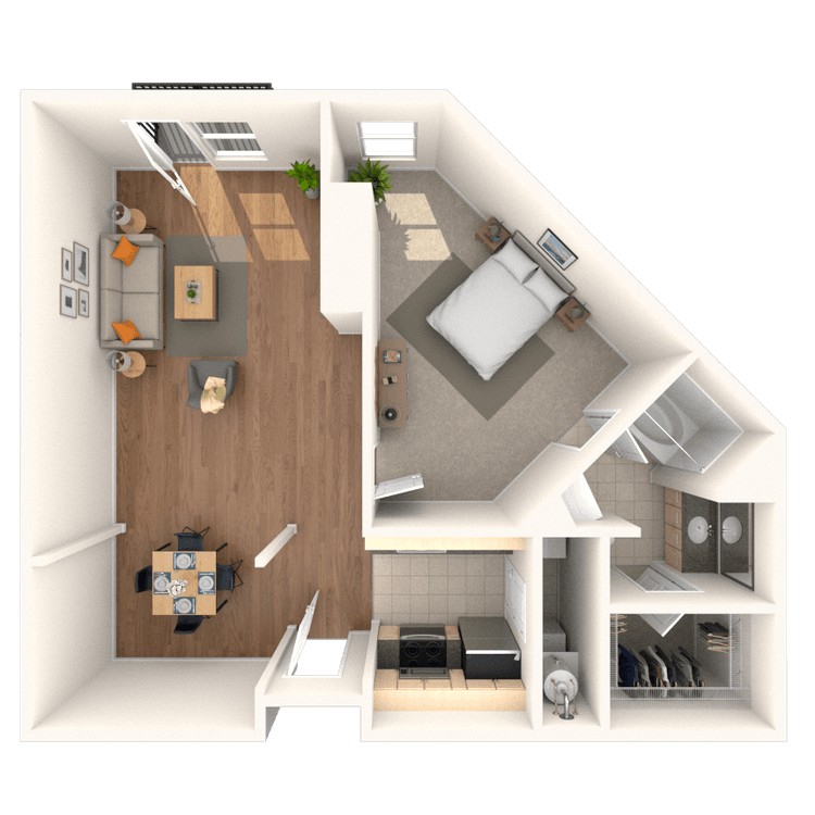 Floorplan image of unit 114