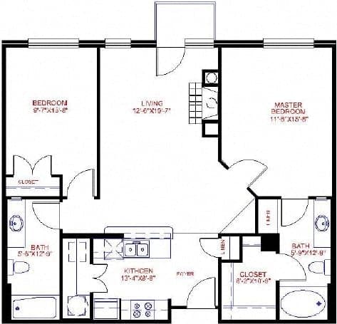 Floorplan image of unit 3810