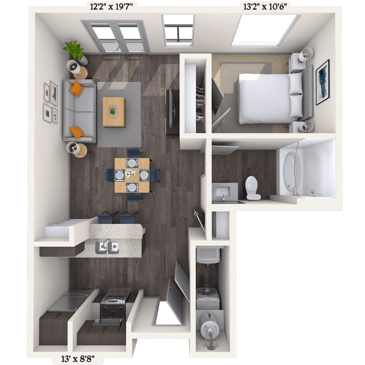 Floorplan image of unit 3717