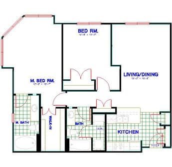 Floorplan image of unit 2200