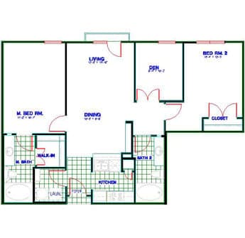Floorplan image of unit 2340